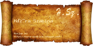 Héra Szabina névjegykártya