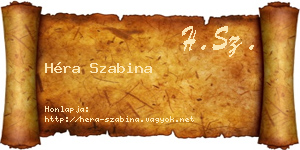 Héra Szabina névjegykártya